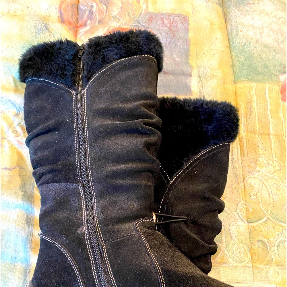 Black suede Tall boot size 10